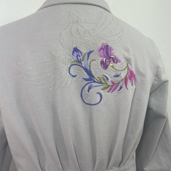 Antoinette C Embroidered Waterfall Frill Front Zip Jacket - Picture 11 of 16